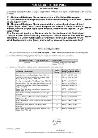 Notice of Parish Poll Poster