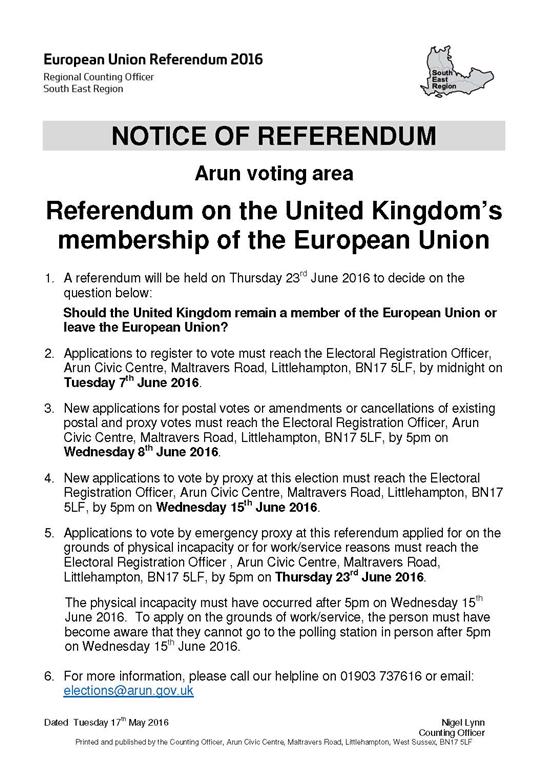 Notice of Referendum